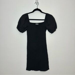 Bailey Blue Puff Sleeve Mini Dress Bodycon Stretch Classic 100% Cotton Sz Small